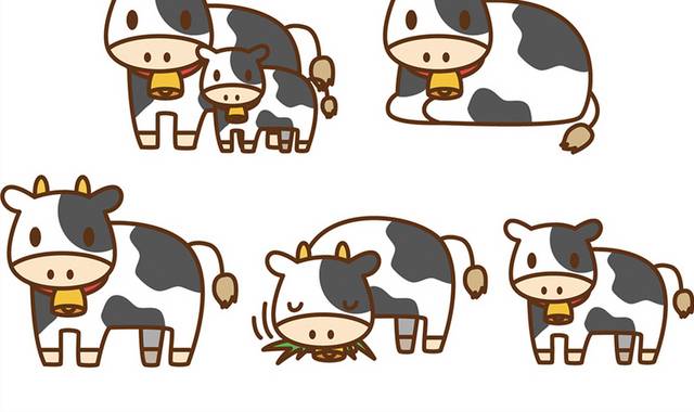 矢量动物牛简笔画