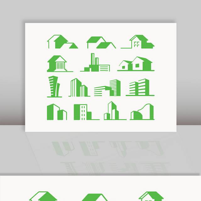 矢量绿色房屋建筑图标