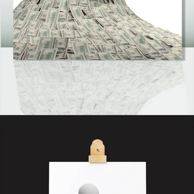 3D小白人冲浪钱币图片