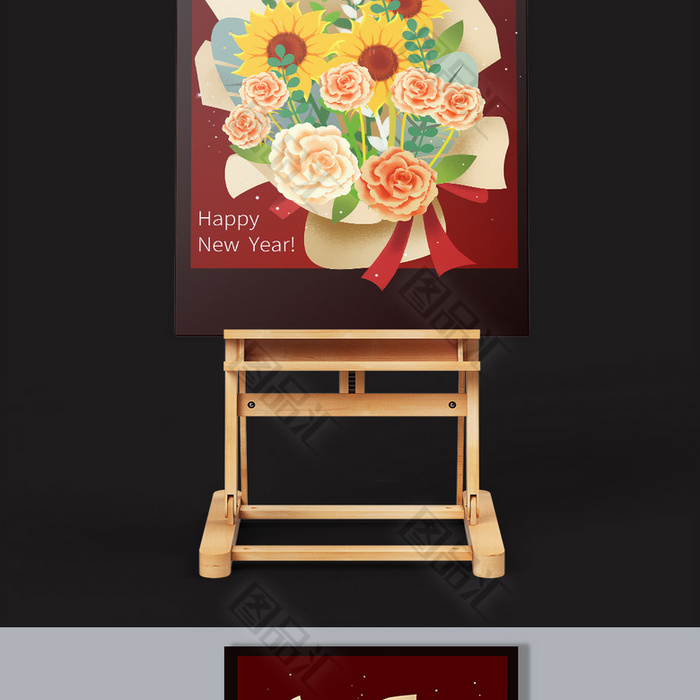 手绘新年花束礼物插画 图品汇 手绘新年花束礼物插画 图品汇