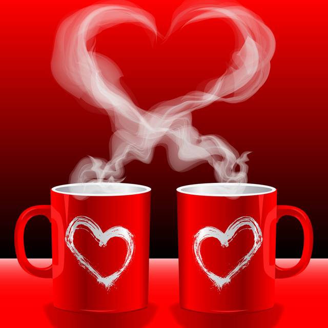 一对红色茶杯茶具
