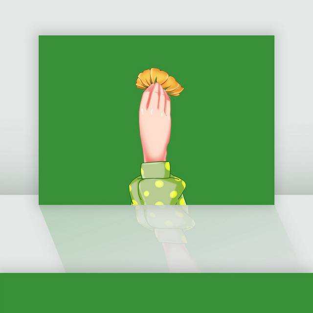 小清新扁平风格手绘春天插画