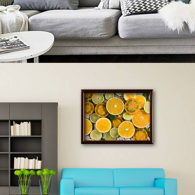 水果柠檬北欧装饰画模板