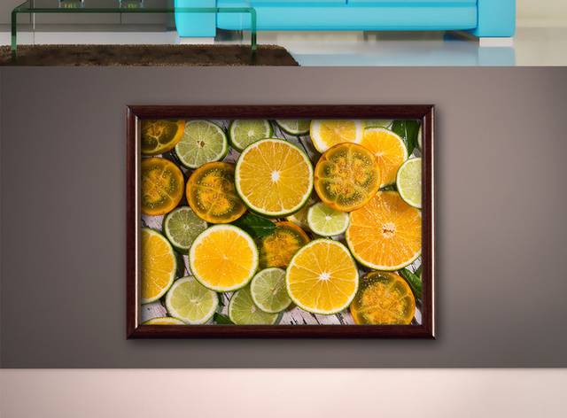 水果柠檬北欧装饰画模板