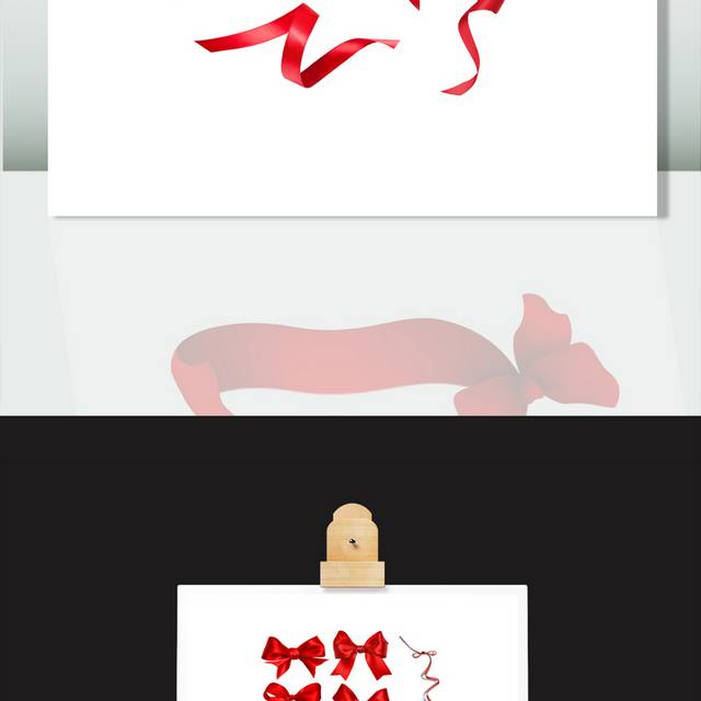 红色蝴蝶结礼品丝带
