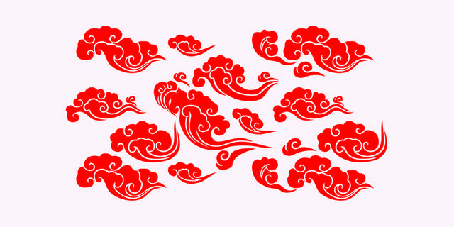 中式古典祥云纹路花纹