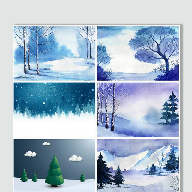 冬季雪景插画