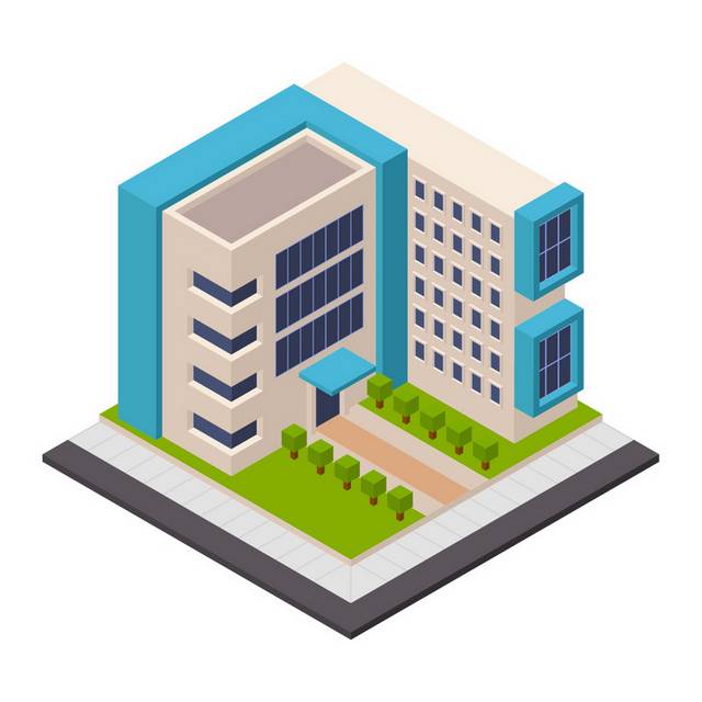卡通城市建筑都市大厦