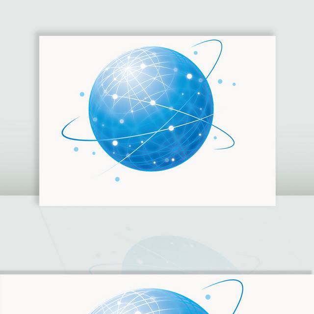 蓝色科技地球圆形图片