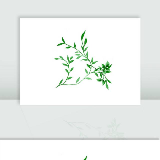 手绘嫩绿的树叶