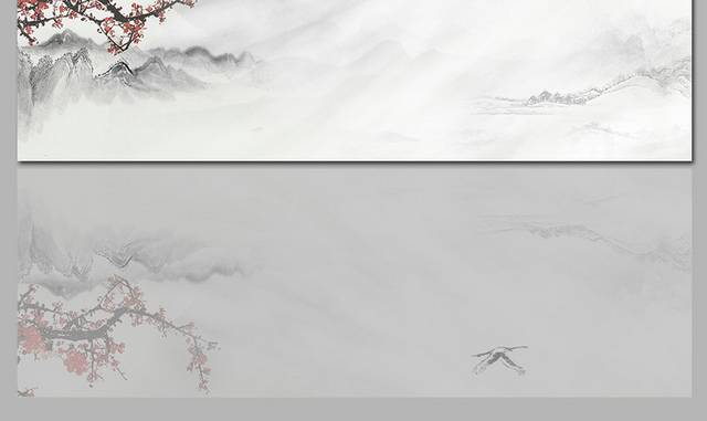 中式古典山水画背景水墨风