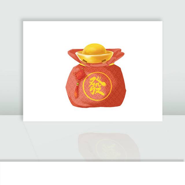 中国风红色喜庆福袋金元宝素材