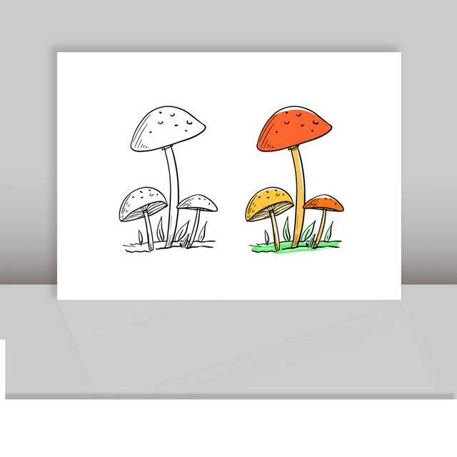 简笔画蘑菇