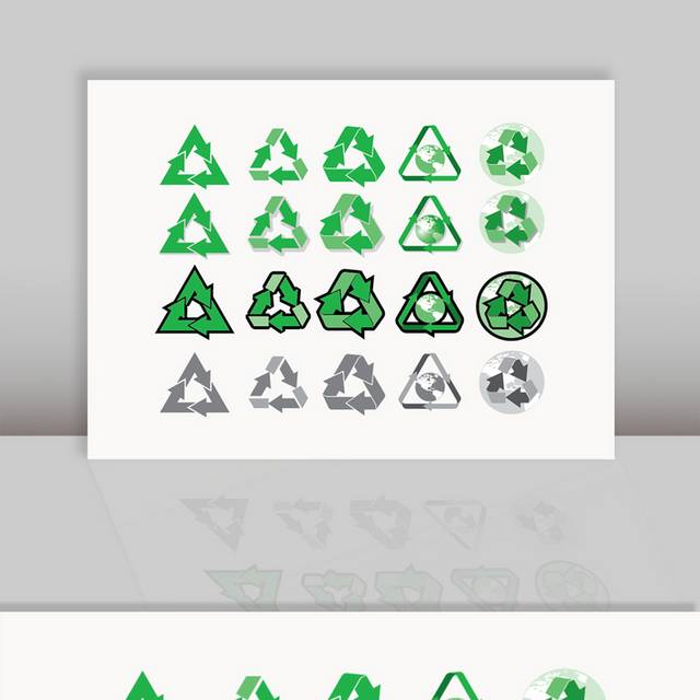 矢量绿色环保循环回收图标