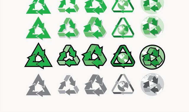 矢量绿色环保循环回收图标