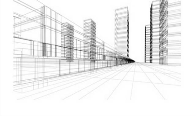 线性透视建筑素材