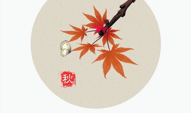 中国传统节气立秋插画