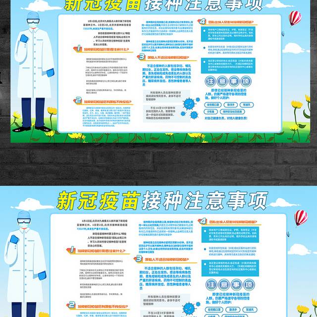 医院新冠疫苗接种注意事项宣传栏