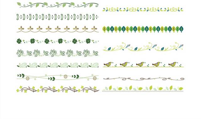 矢量小清新花边花纹素材