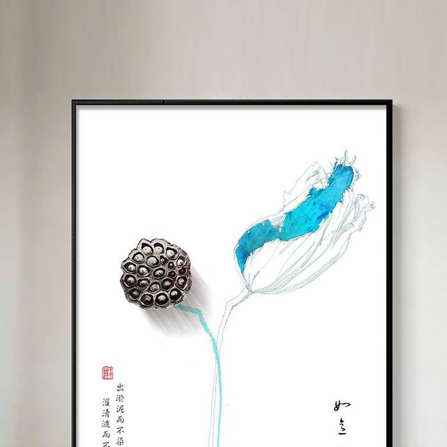 简约新中式花卉装饰画