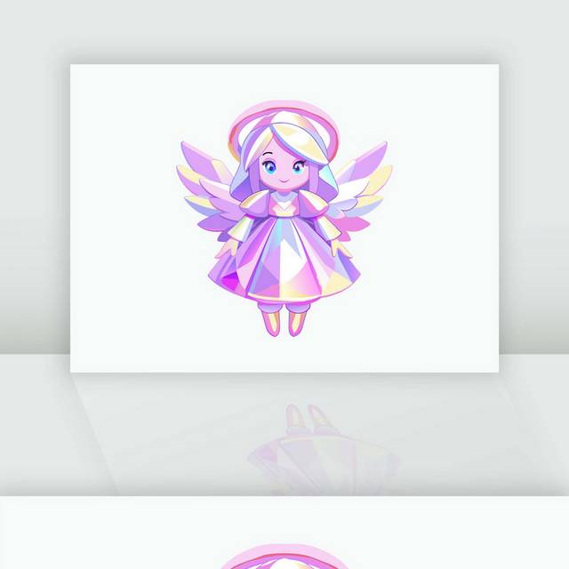 直播间小天使礼物元素插画
