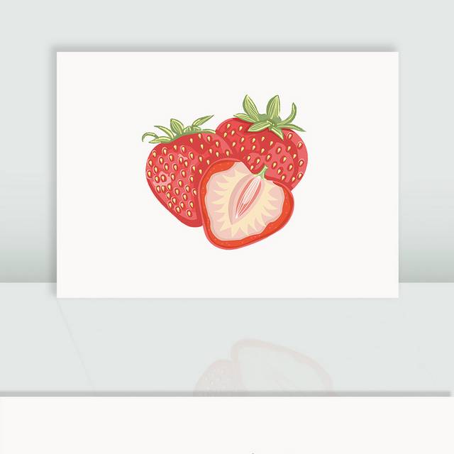 手绘卡通草莓