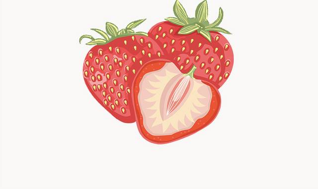 手绘卡通草莓