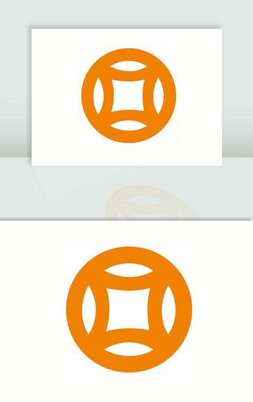 铜钱logo设计 简约图片