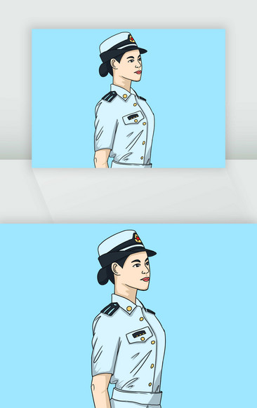 海军女兵卡通图片图片