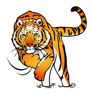 老虎的卡通图案霸气图片