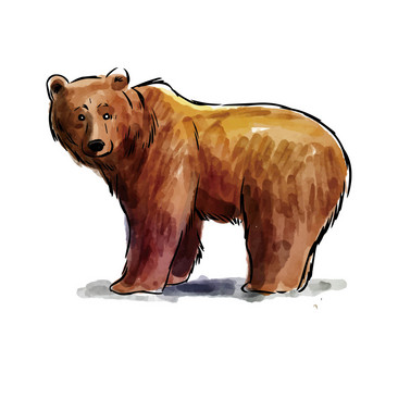 卡通可爱棕色狗熊
