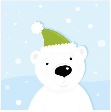 北极熊绿帽子头像图片