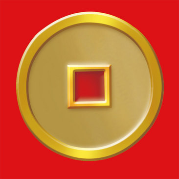 铜钱logo设计 简约图片