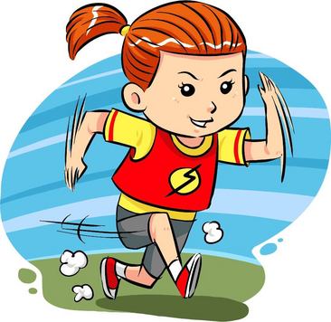 跑步漫画 女孩图片