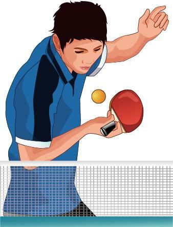 乒乓球运动员手绘图片