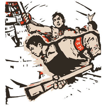 红色革命插画矢量