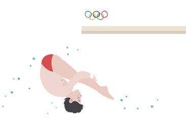 东京奥运会跳水卡通画图片