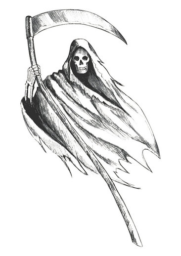 骷髅死神的画法卡通图片