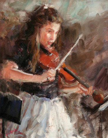 女孩无框画创意演奏人物小提琴装饰画1创意演奏人物小提琴装饰画1油画