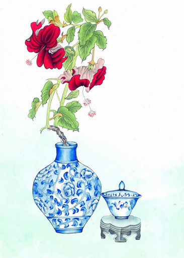工笔画花瓶上色步骤图片