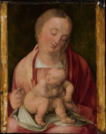 抱着孩子的圣母油画无框画