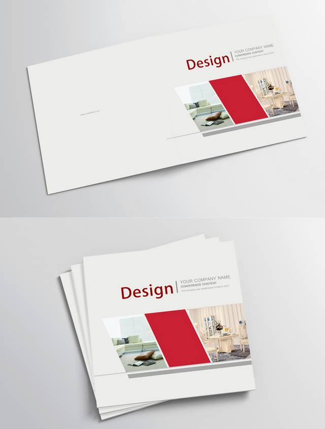 红色高端简约画册封面设计