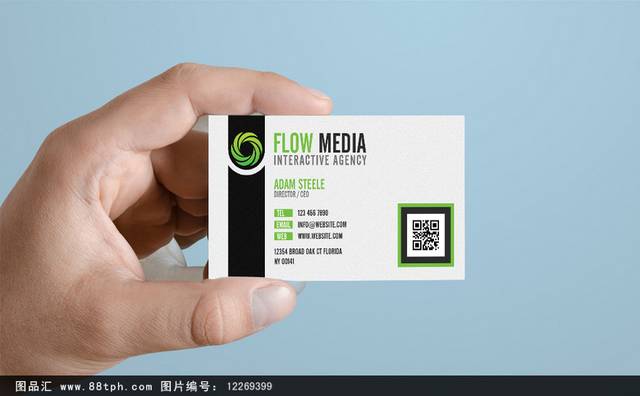 黑色简约现代商务名片模板