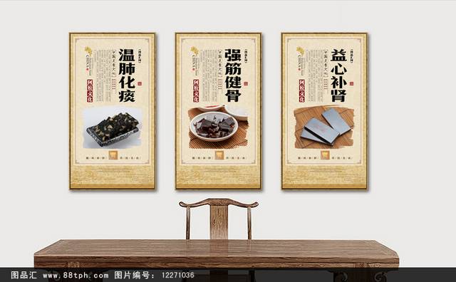 中式古典高档阿胶海报宣传展板