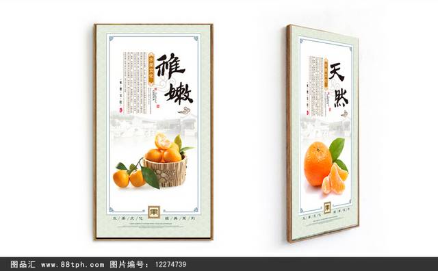 水果店橘子营养海报挂画展板设计