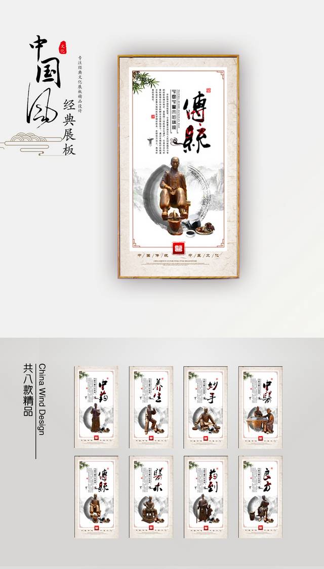 中国风经典中医文化展板设计