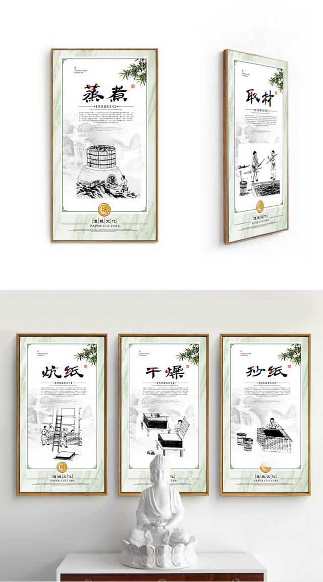 传统造纸工艺文化宣传展板设计