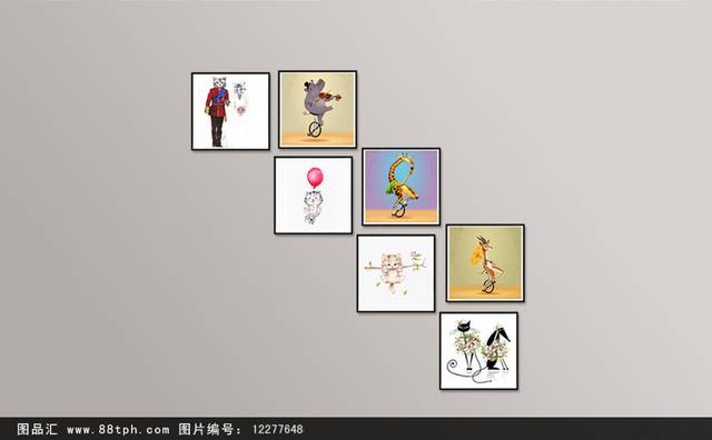 简约个性客厅无框画设计