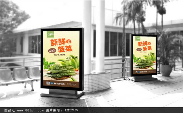 新鲜高清菠菜海报设计psd