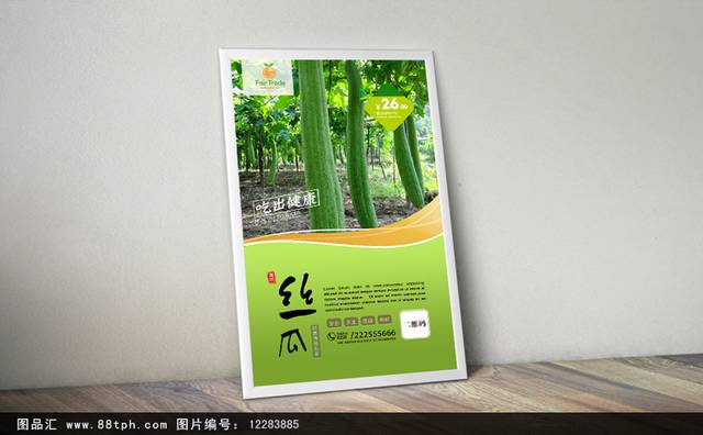 新鲜绿色丝瓜宣传海报设计